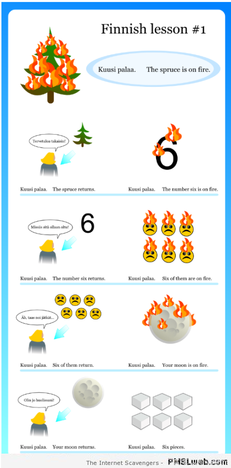 Funny Finnish lesson at PMSLweb.com