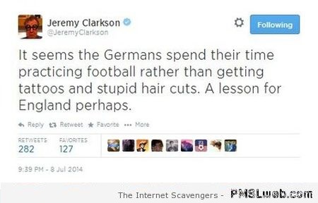 Funny German football versus British football comment at PMSLweb.com