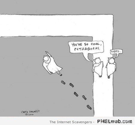 Funny Pythagoras cartoon at PMSLweb.com