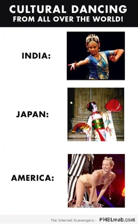 Cultural dancing US versus the world funny at PMSLweb.com