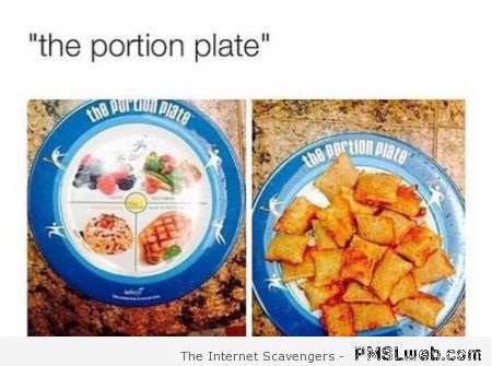 Portion plate humor at PMSLweb.com