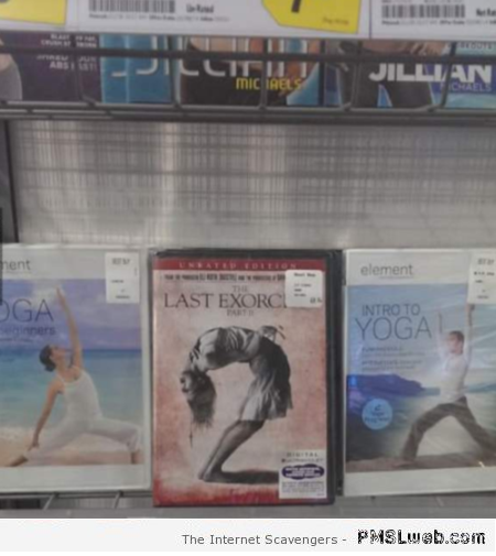 Exorcist DVD in the yoga section – Foolish Sunday at PMSLweb.com