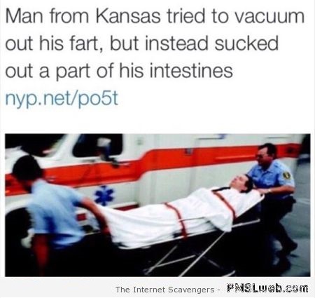 Man from Kansas tries to vacuum out his fart – Funny America at PMSLweb.com
