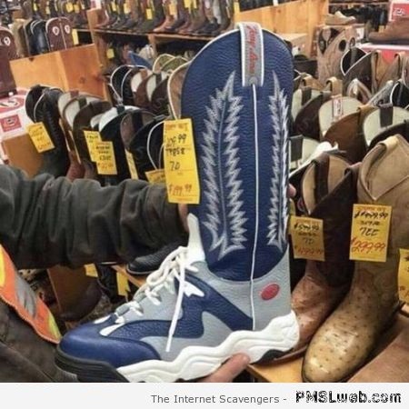 Modern cowboy boots humor at PMSLweb.com