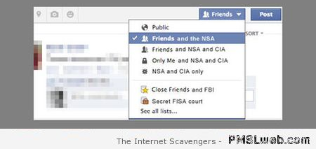 Funny NSA settings on Facebook at PMSLweb.com