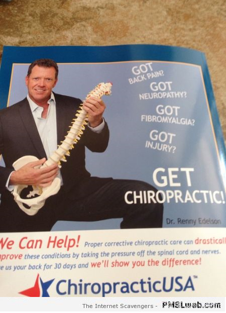 Funny chiropractic advert USA at PMSLweb.com