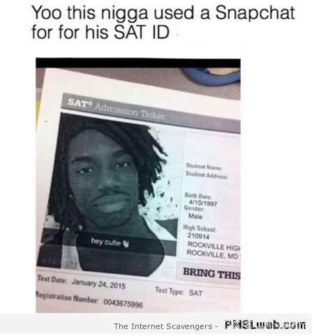 Using snapchat for your ID photo humor at PMSLweb.com
