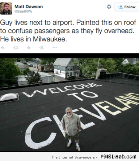 Funny Cleveland plane prank at PMSLweb.com