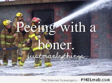 Peeing with a boner humor at PMSLweb.com