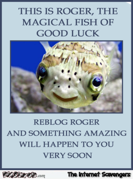 Funny share the fish of good luck at PMSLweb.com