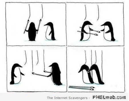 Penguins are high heel shoes funny cartoon at PMSLweb.com