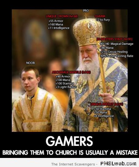 Bringing gamers to church is a mistake humor at PMSLweb.com