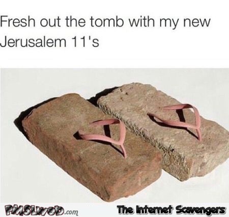 Funny Jerusalem flip flops at PMSLweb.com