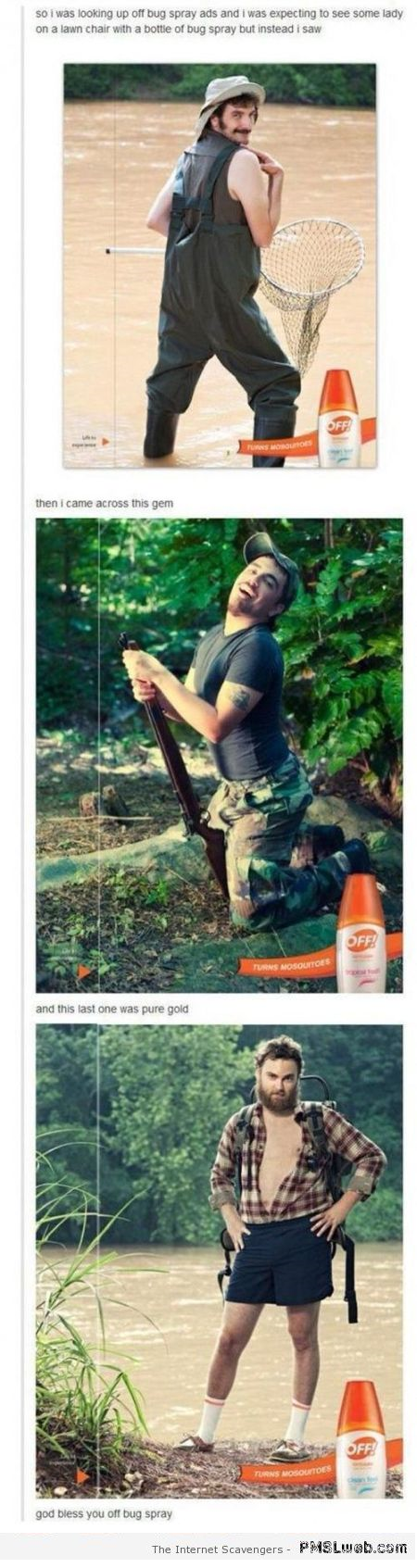 Funny OFF bug spray advertising 