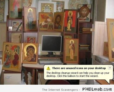 Too many unused icons on your desktop humor at PMSLweb.com