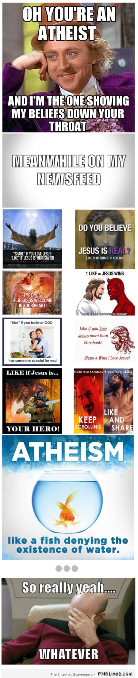 Religion on Facebook humor at PMSLweb.com