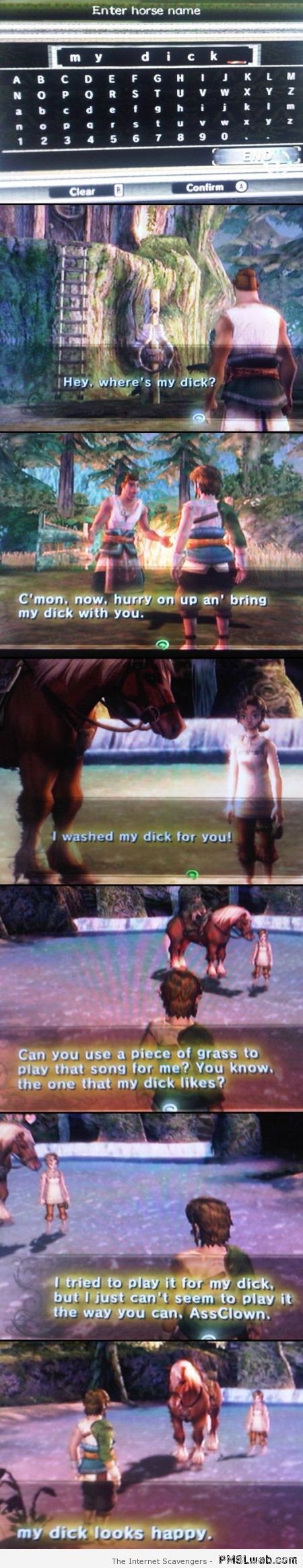 Funny horse video game prank at PMSLweb.com
