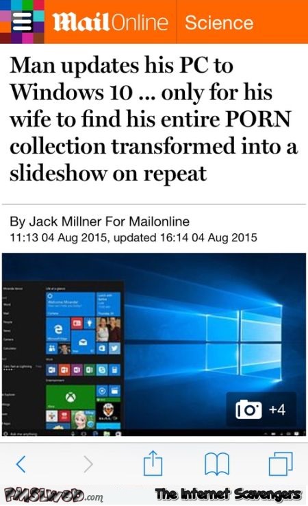 Man updates his PC to windows 10 funny fail at PMSLweb.com