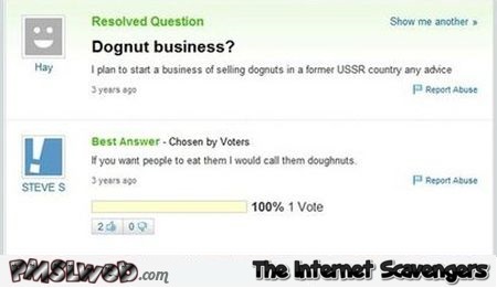 Funny Yahoo doughnut business name fail at PMSLweb.com