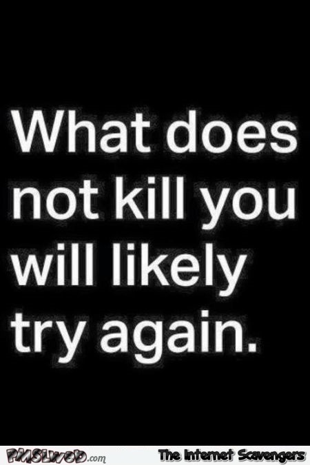 What does not kill you funny quote at PMSLweb.com