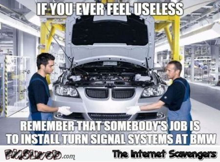 If ever you feel useless BMW meme at PMSLweb.com