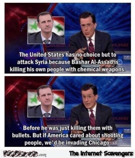 Why America attacks Syria humor