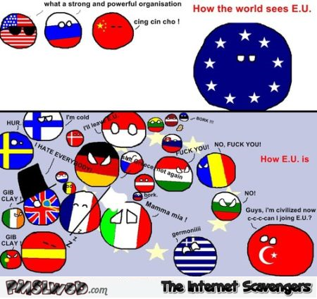 How the world sees E.U versus reality humor at PMSLweb.com