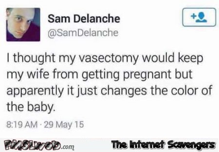 Sarcastic vasectomy tweet at PMSLweb.com