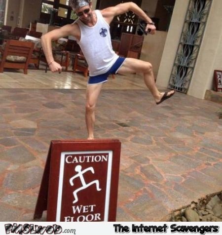 Caution wet floor humor at PMSLweb.com