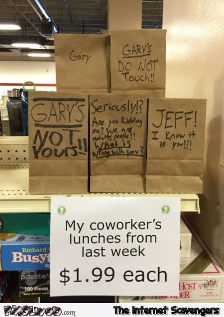 Selling co-worker’s lunch humor