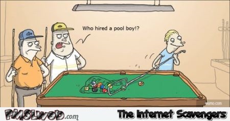 Funny pool boy cartoon at PMSLweb.com