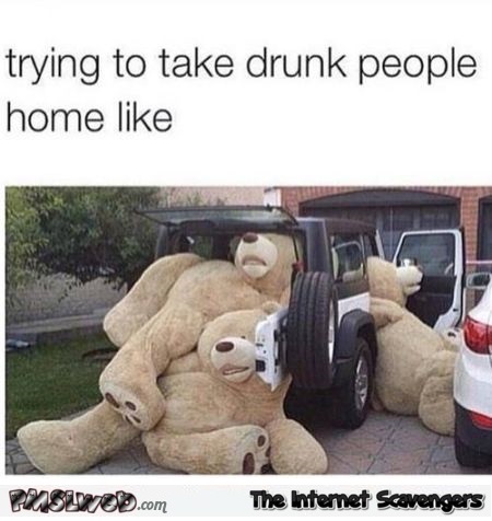 Trying to take drunk people home humor