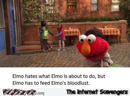 Funny sesame Street Elmo caption at PMSLweb.com