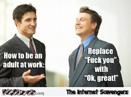 How to be an adult at work humor – Wednesday funny pics at PMSLweb.com