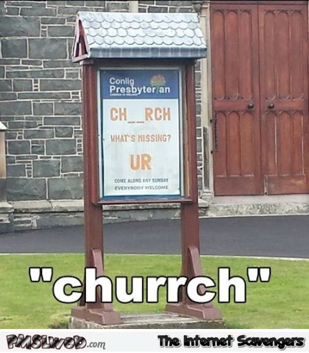 Church sign spelling fail at PMSLweb.com