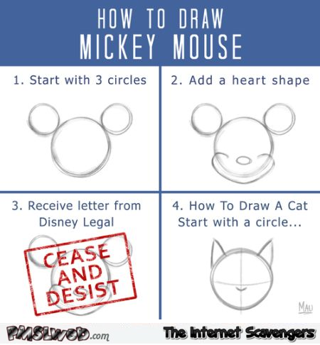 How to draw Mickey mouse humor at PMSLweb.com