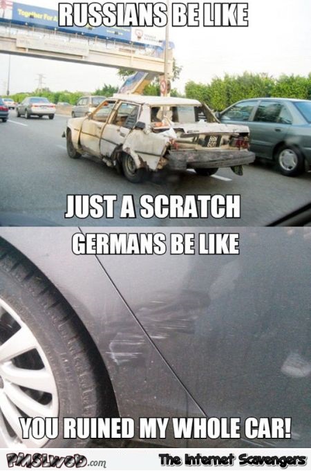 Russians versus Germans car meme at PMSLweb.com