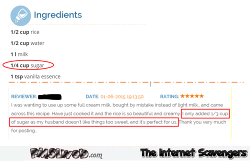 Funny ingredients review fail at PMSLweb.com