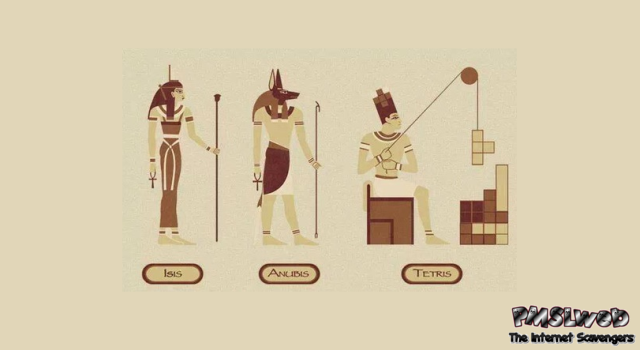 Funny Egyptian god Tetris