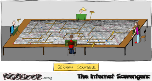 German scrabble funny cartoon at PMSLweb.com