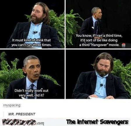 Funny Obama with Zach Galifianakis at PMSLweb.com