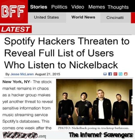 Funny spotify hacker news at PMSLweb.com