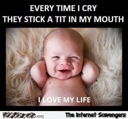 Every time I cry they stick a tit in my mouth – Hilarious Hump day at PMSLweb.com