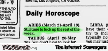 Funny Aries horoscope – Hump day mischief at PMSLweb.com