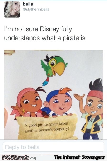 Disney doesn’t know what pirates are humor @PMSLweb.com