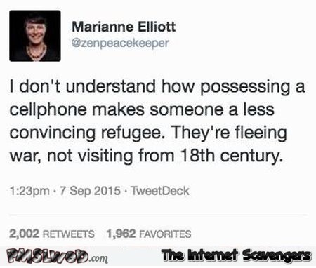 Funny refugee tweet at PMSLweb.com