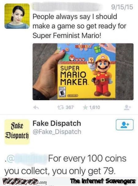 Funny feminist Mario