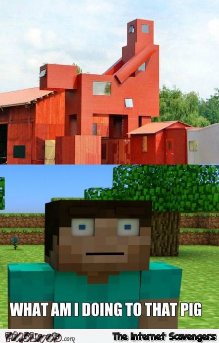 Funny minecraft house design look alike