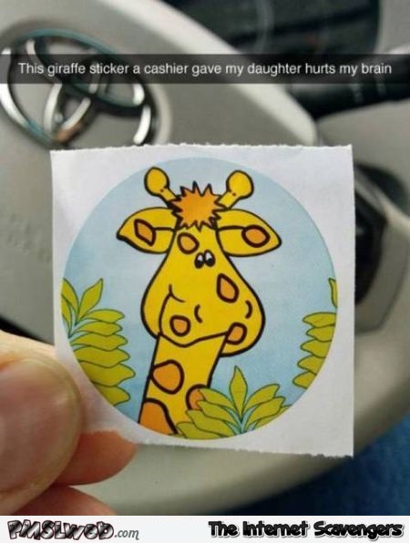 Weird giraffe sticker at PMSLweb.com