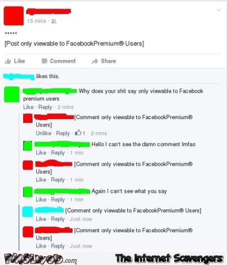 Facebook premium user  prank at PMSLweb.com